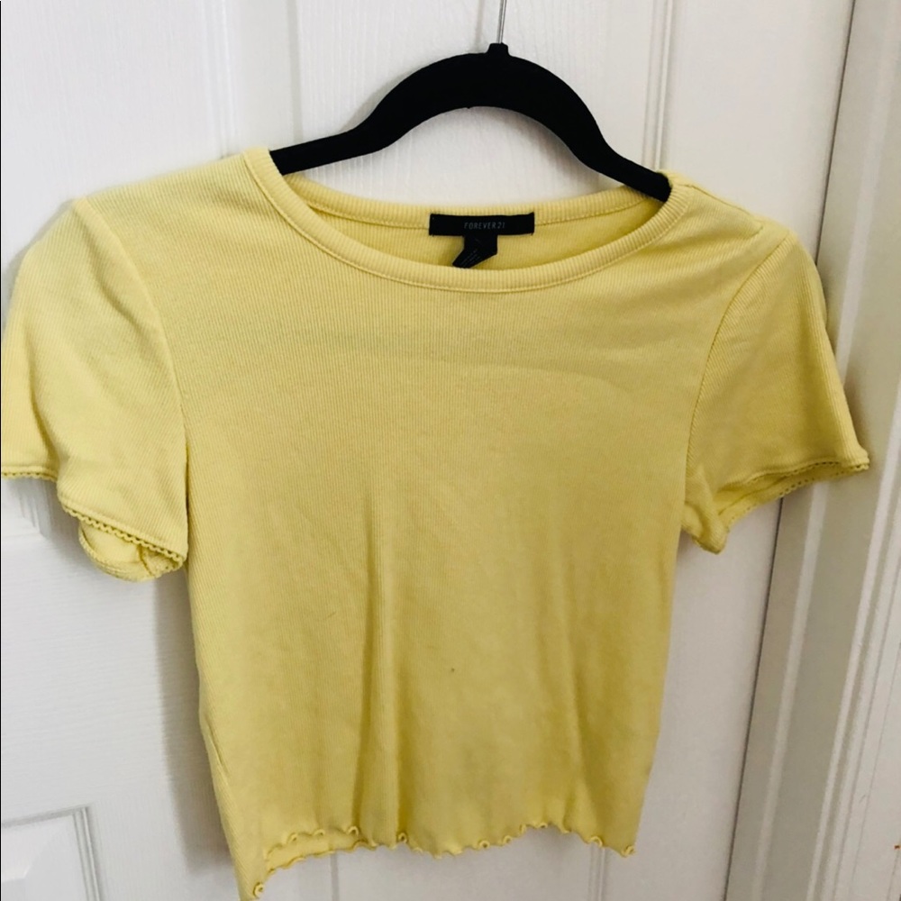 Forever 21 yellow tight shirt